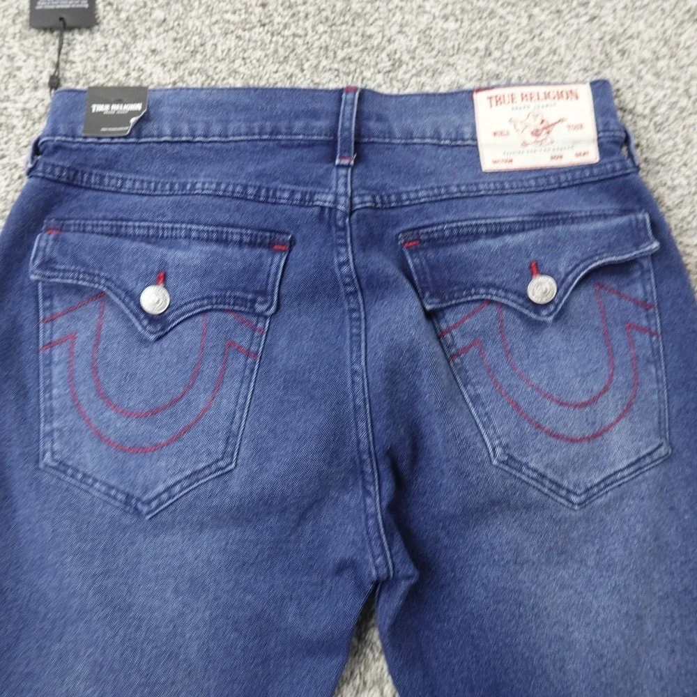 NEW True Religion Jeans Mens 32X34 Dark Blue Denim Ricky Relaxed Straight Pants